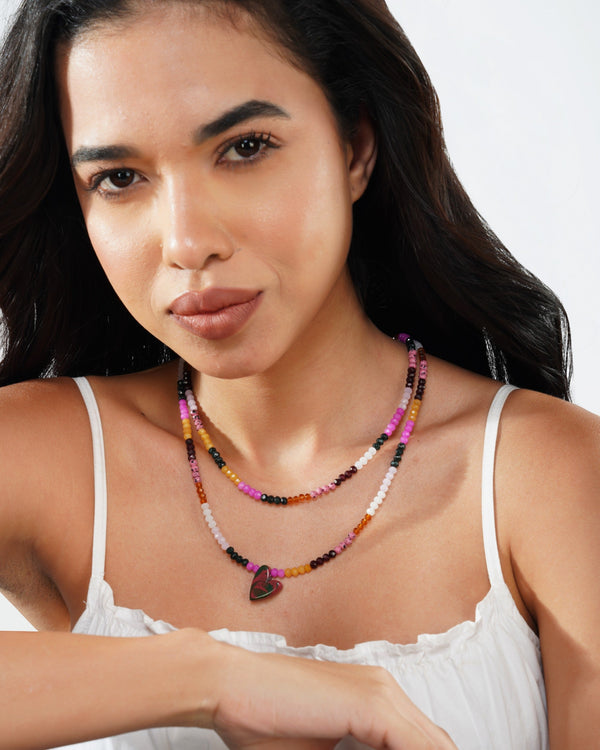 Heart Pendant beaded Necklace